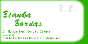 bianka bordas business card